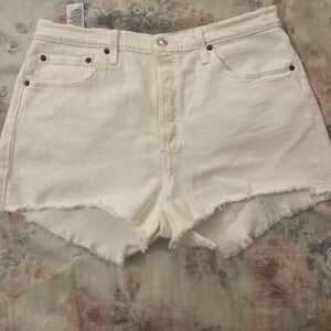 Levi's Cream Jean Shorts